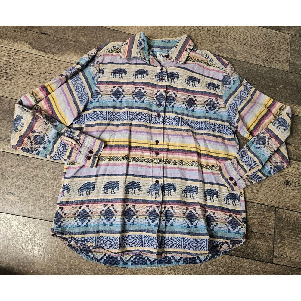 Cabin Creek Western Vintage Button Down Top L